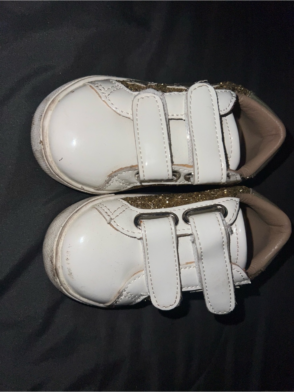 White Gold Glitter Shoes for toddlers
